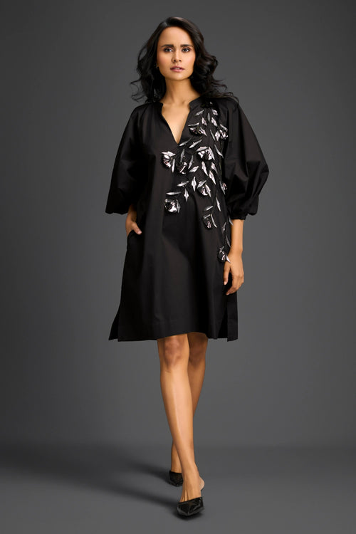 Black V-Neck Dress