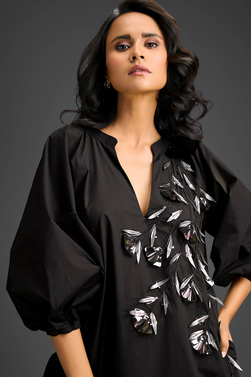 Black V-Neck Dress
