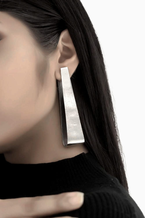 Clamp Silver Earrings