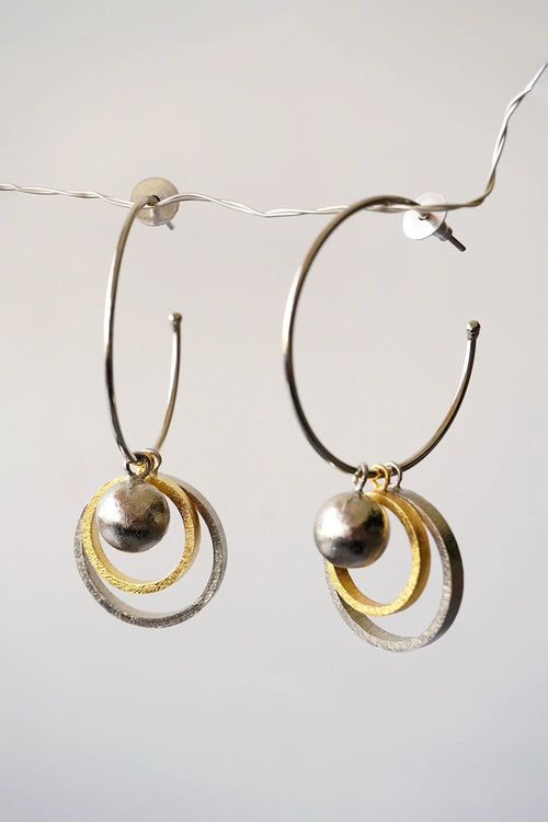 Oura Sphere Silver Earrings