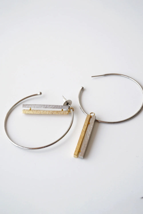 Oura Oblique Silver Earrings