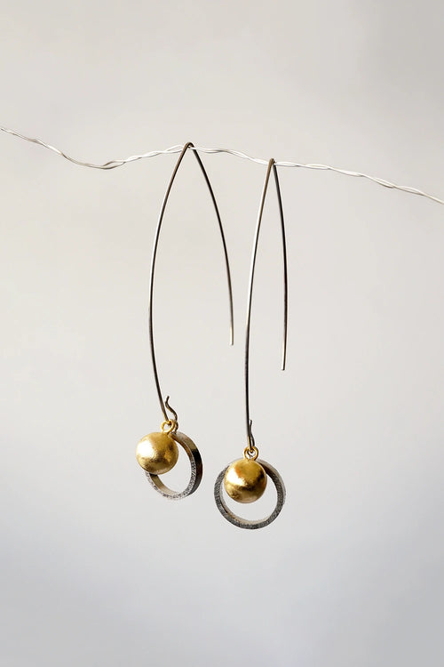 Thyra Sphere Silver Earrings