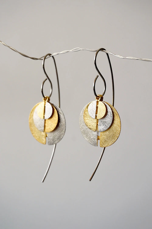 Arce Yin Yang Silver Earrings