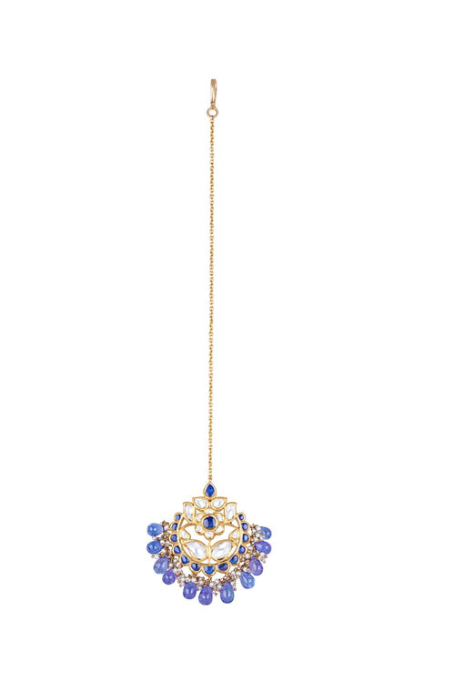 Tanzanite Uncut Diamond Maangtikka
