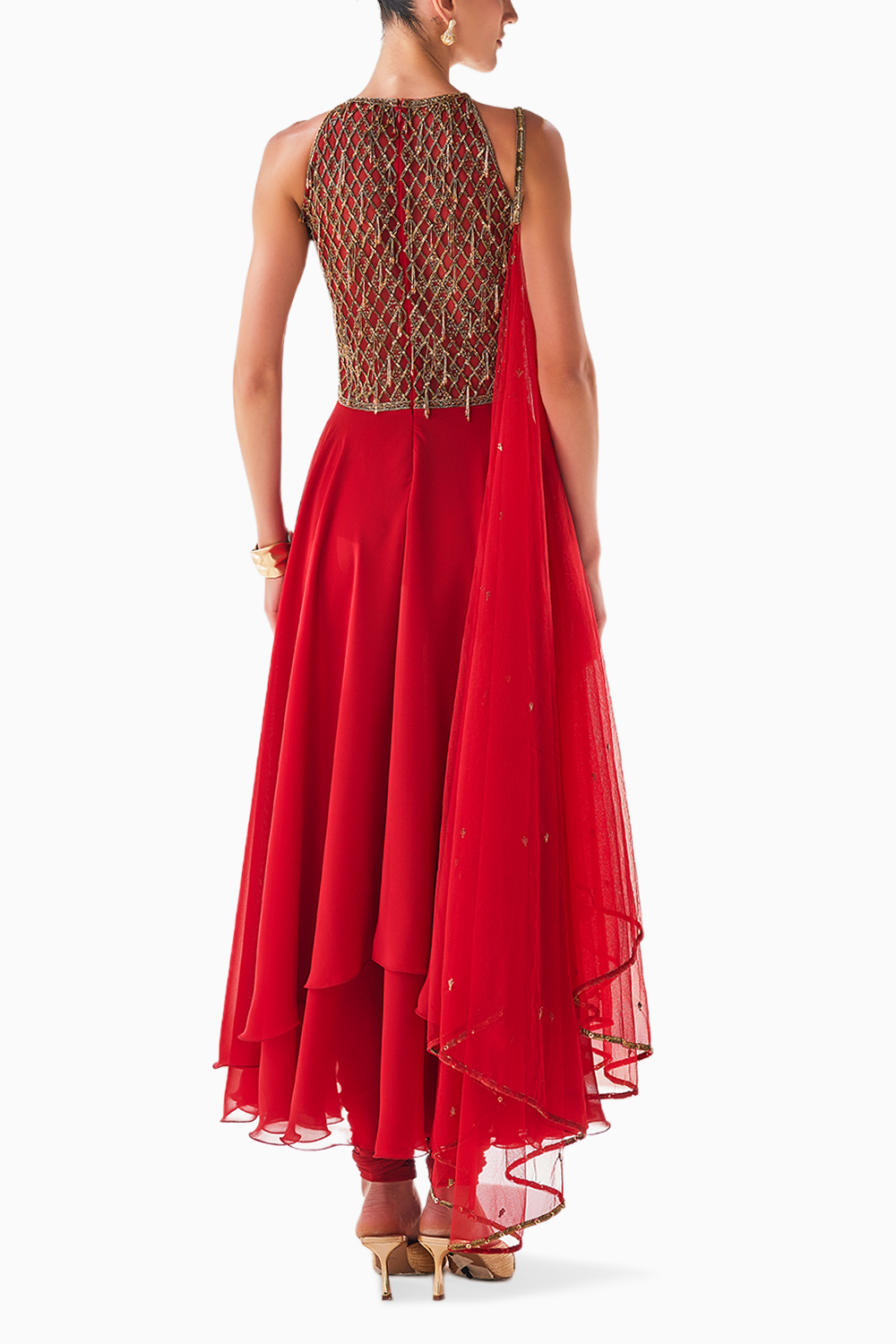 Red Scarlet Elegance Anarkali Set