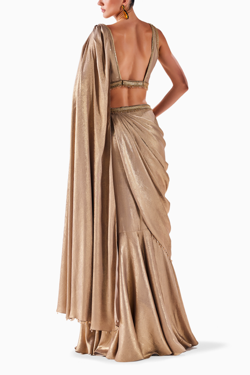 Antique Gold Elegance Saree
