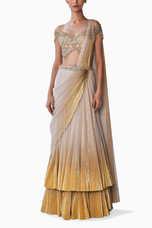 Golden Gleam Double Layer Lehenga Set