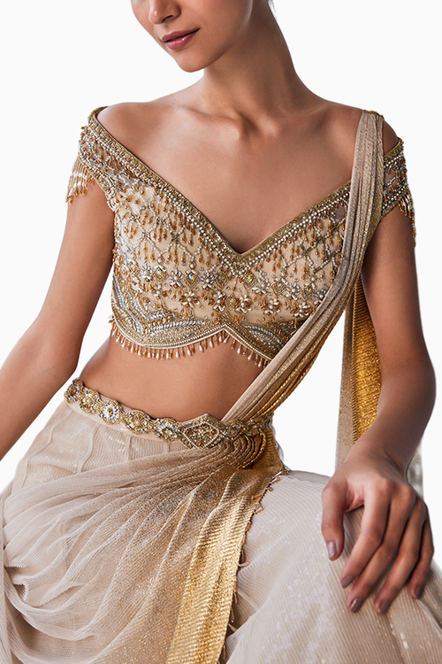 Golden Gleam Double Layer Lehenga Set