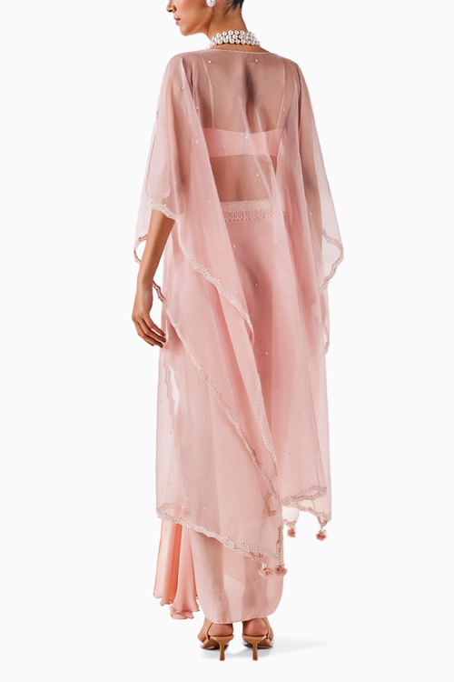 Peach Blossom Blouse and Skirt Set