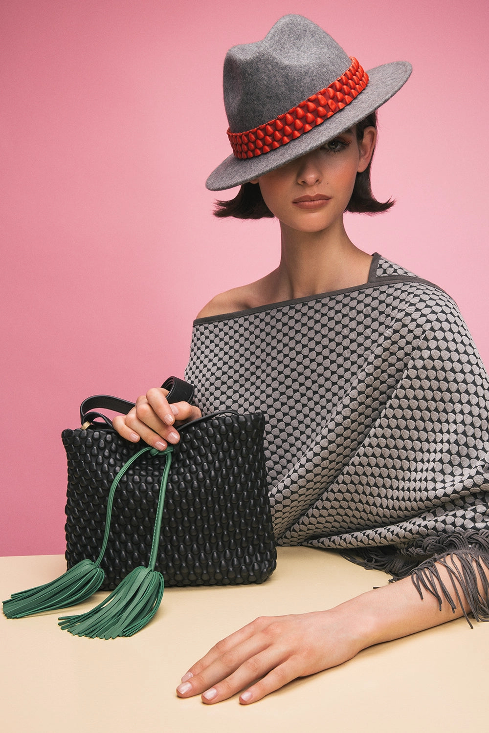 Mini Black & Grass Green Mykanos Bag