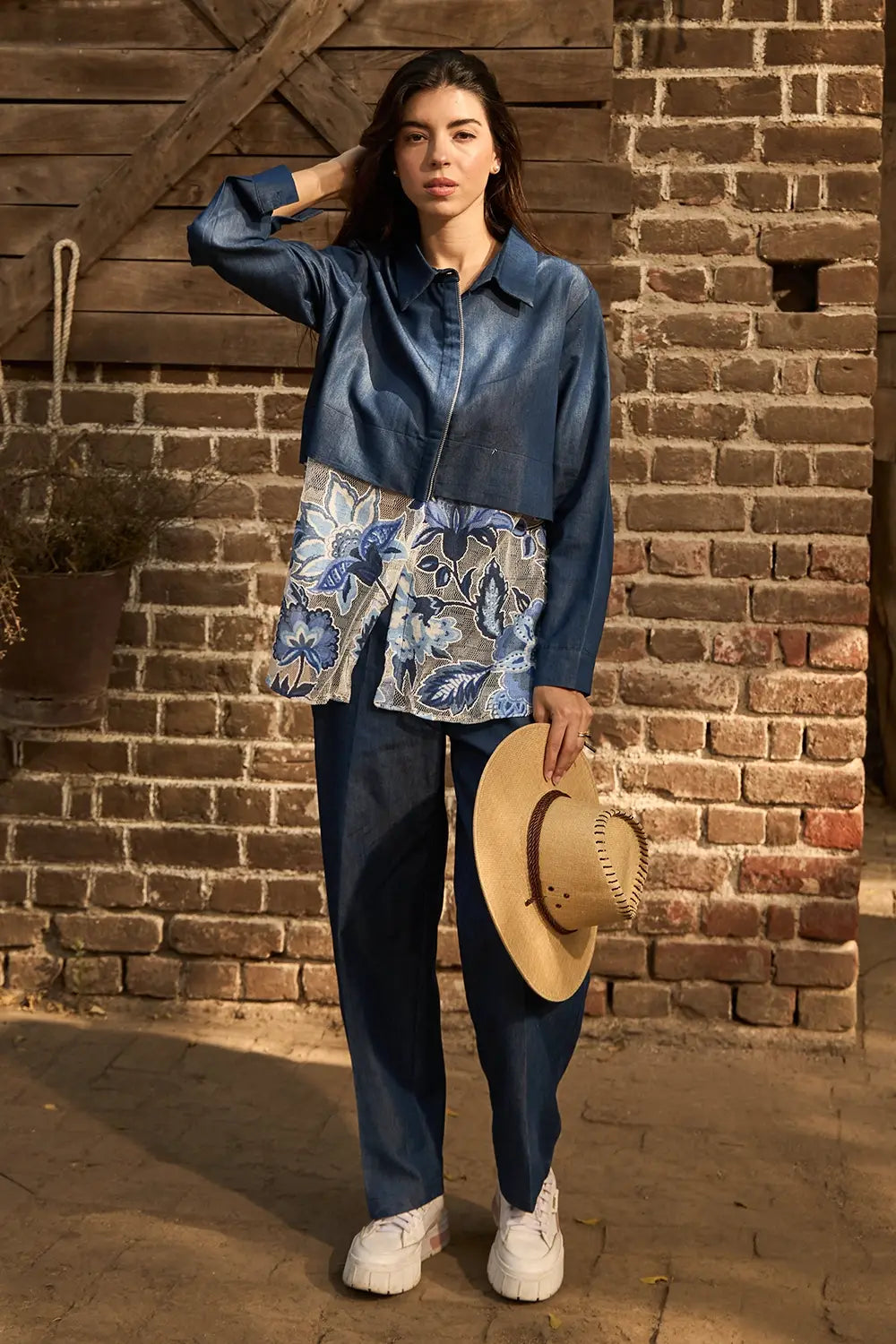 Danielle Denim Zippered Co-ord Set