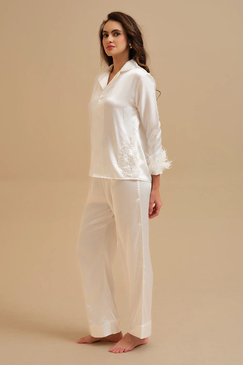 Mysthelle White Amara Nightwear Pyjama Set
