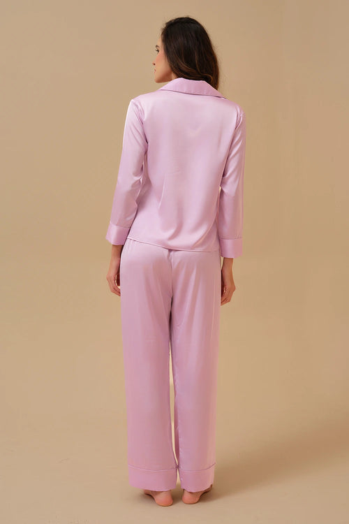 Mysthelle Lilac Peony Embellished Pyjama Set