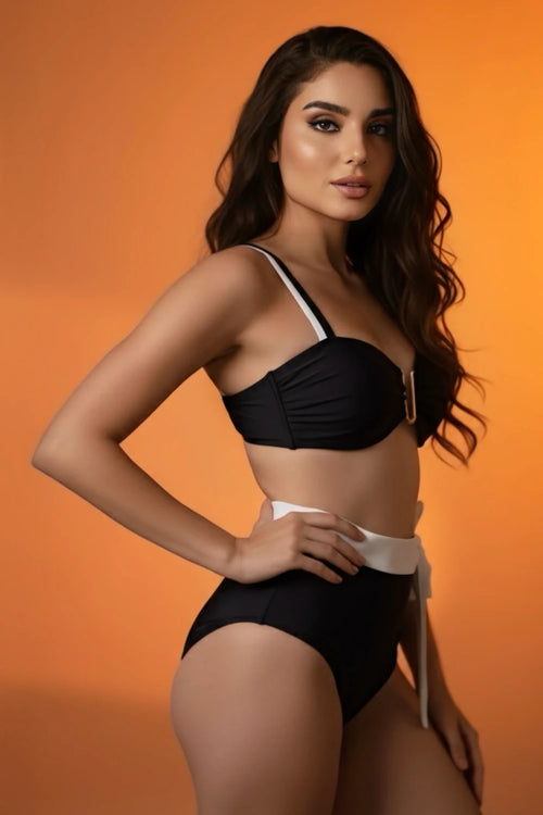 Classic Black Tie-Up Bikini Set