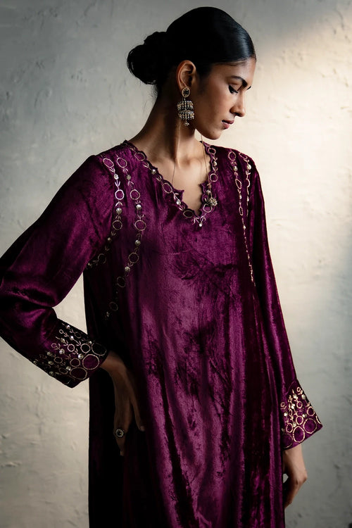 Phiran Style Velvet Kurta Set