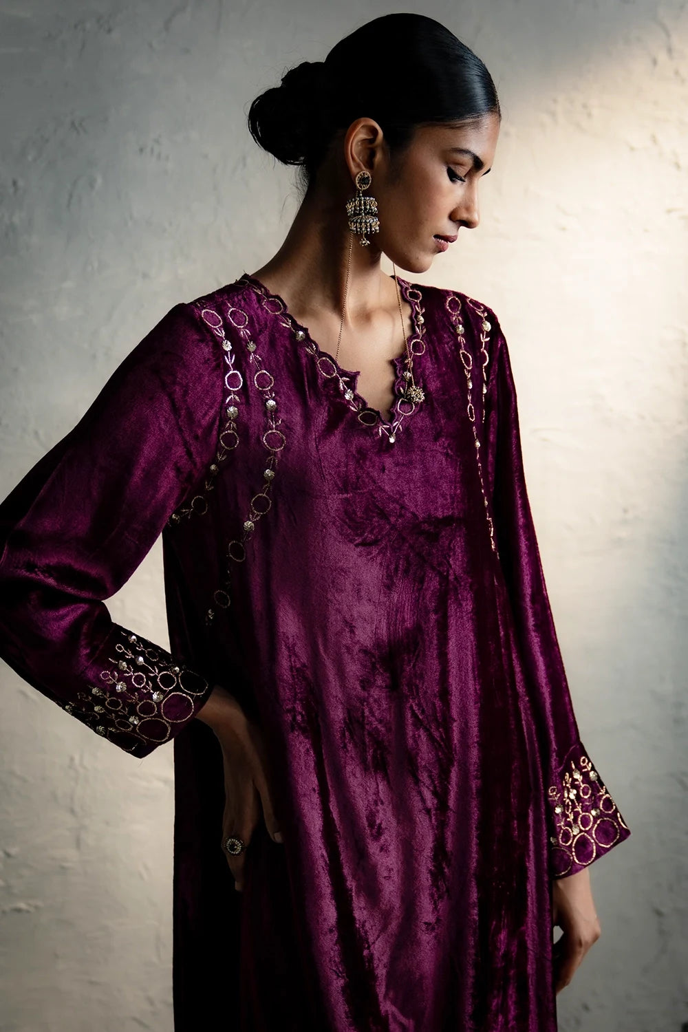 Phiran Style Velvet Kurta Set