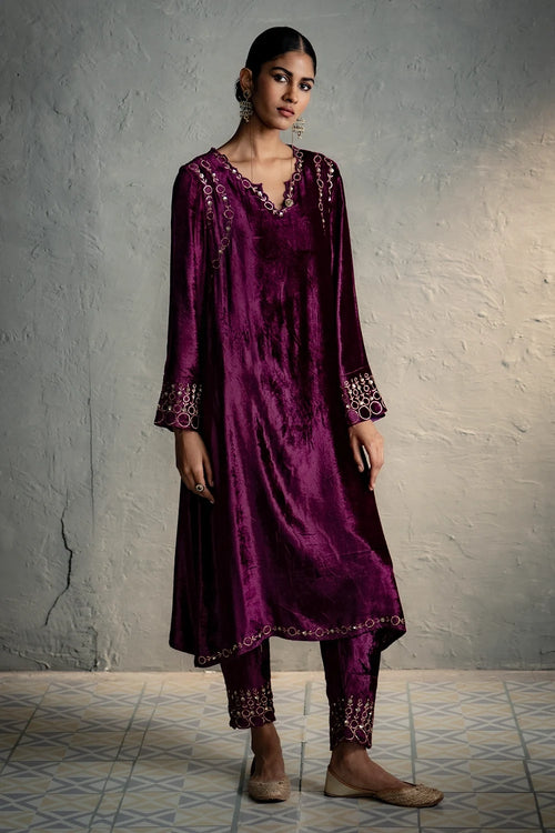 Phiran Style Velvet Kurta Set