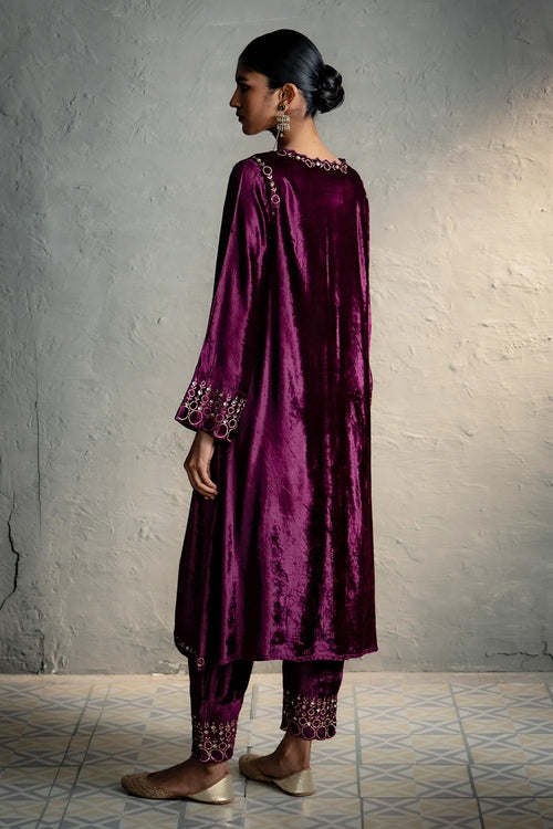 Phiran Style Velvet Kurta Set
