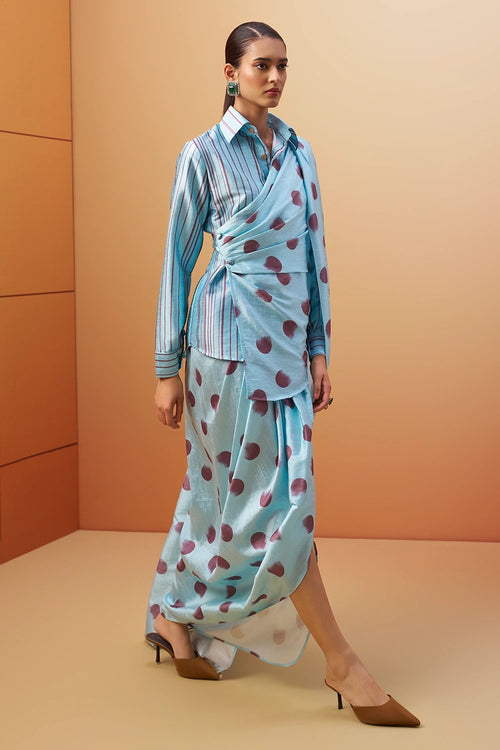 Raagya Printed Shirt Saree