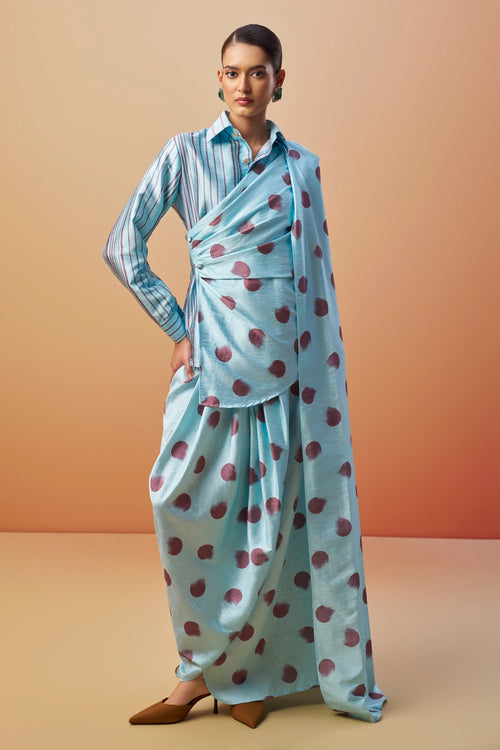 Raagya Printed Shirt Saree