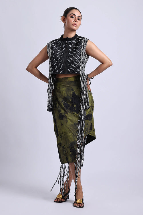 Magnolia Crop Jacket And Skirt Set