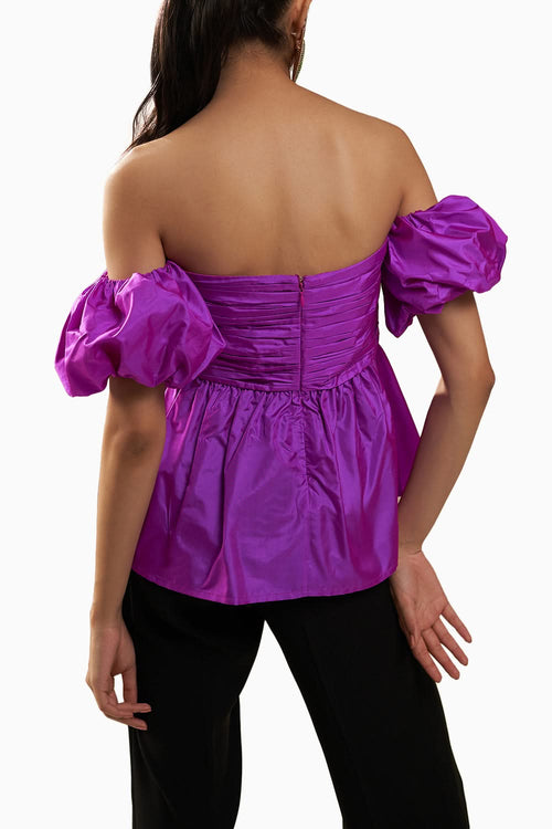 Purple Silk Taffeta Vico Top