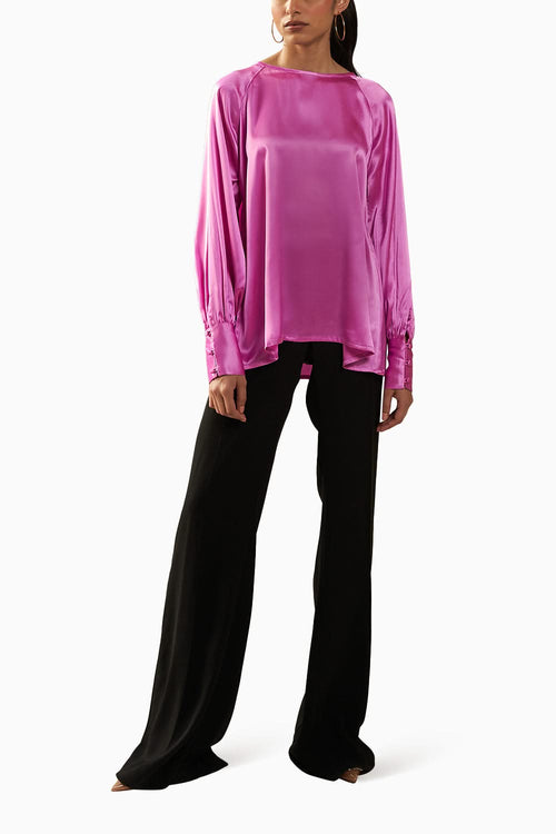 Orchid Pink Satin Clara Top