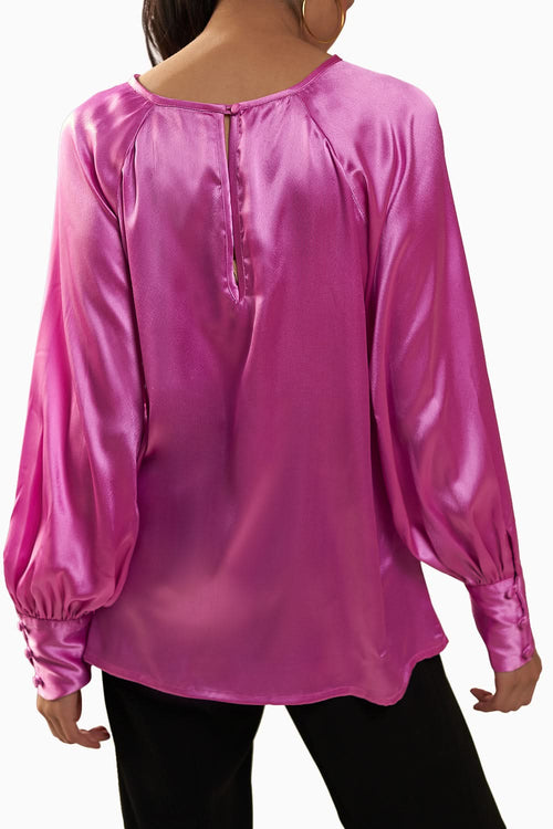 Orchid Pink Satin Clara Top