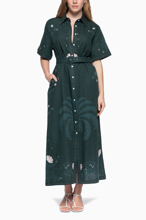 Khaki Palm Tree Robe Chiara