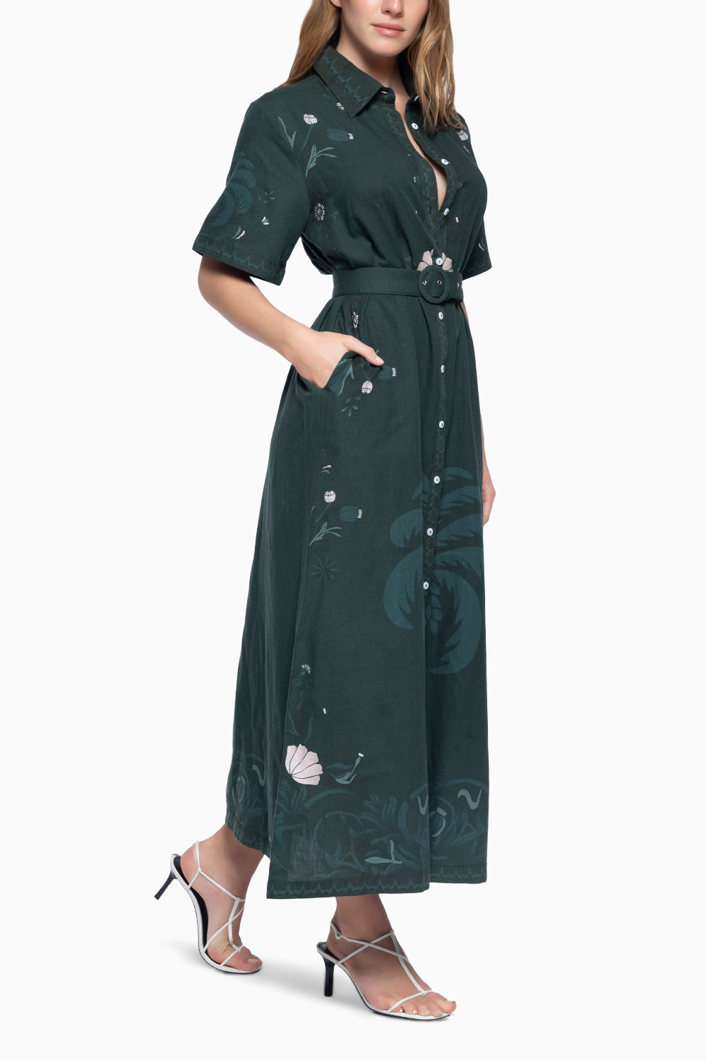 Khaki Palm Tree Robe Chiara