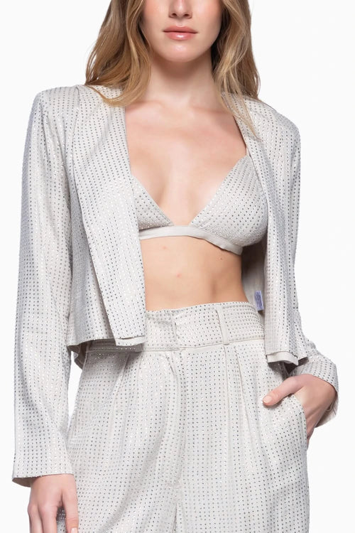 Beige Bra Top and Pantalon Nora with Veste Janis