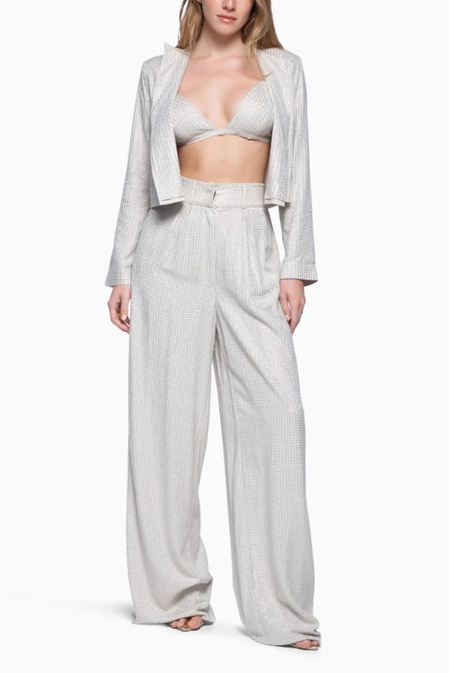Beige Bra Top and Pantalon Nora with Veste Janis