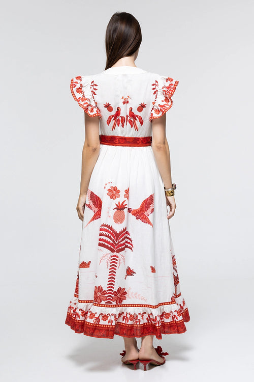 Robe Camille Red Parrot