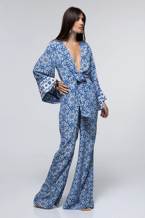 Josephine Jumpsuit Blue Tile