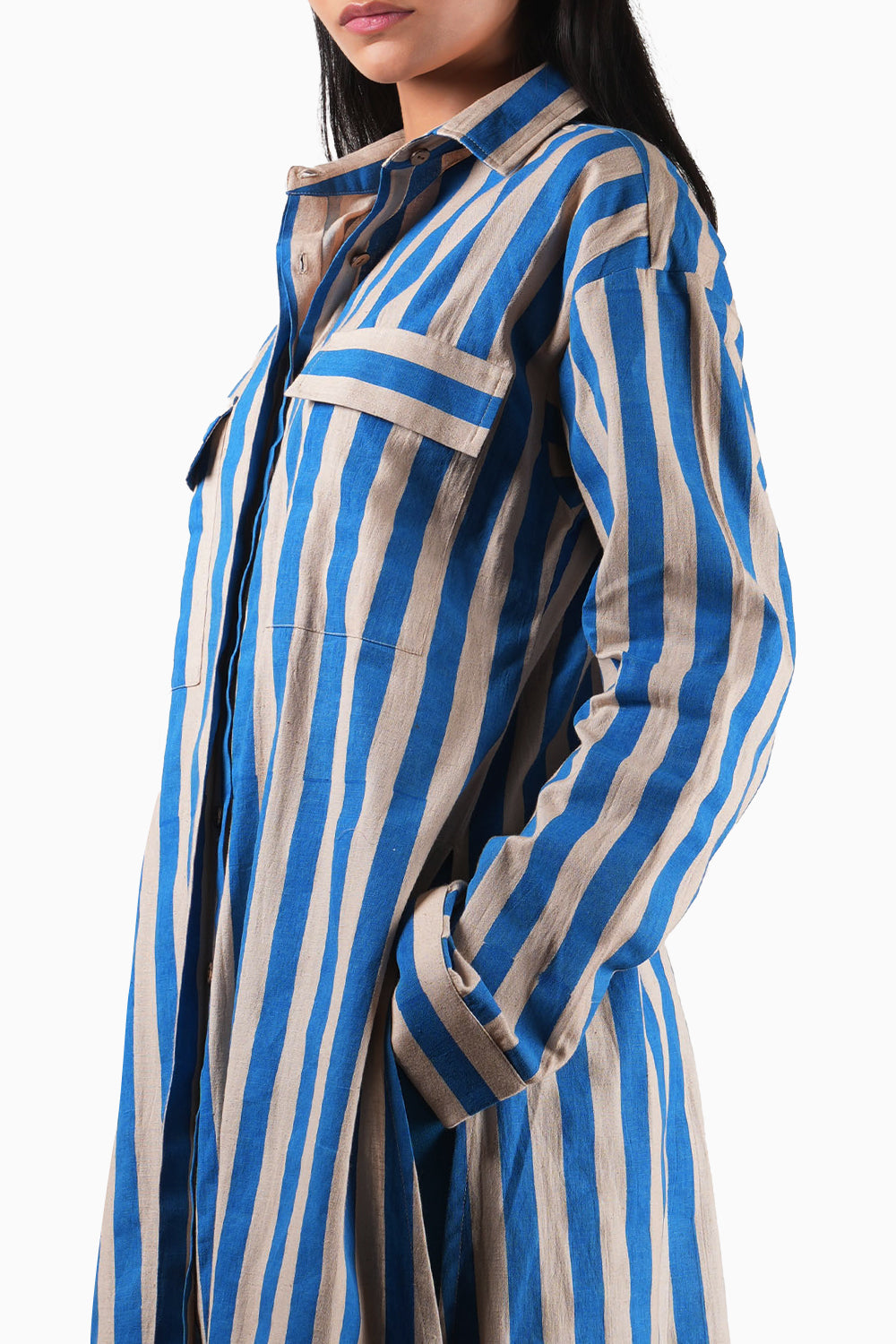 Blue Striped Tunic Set