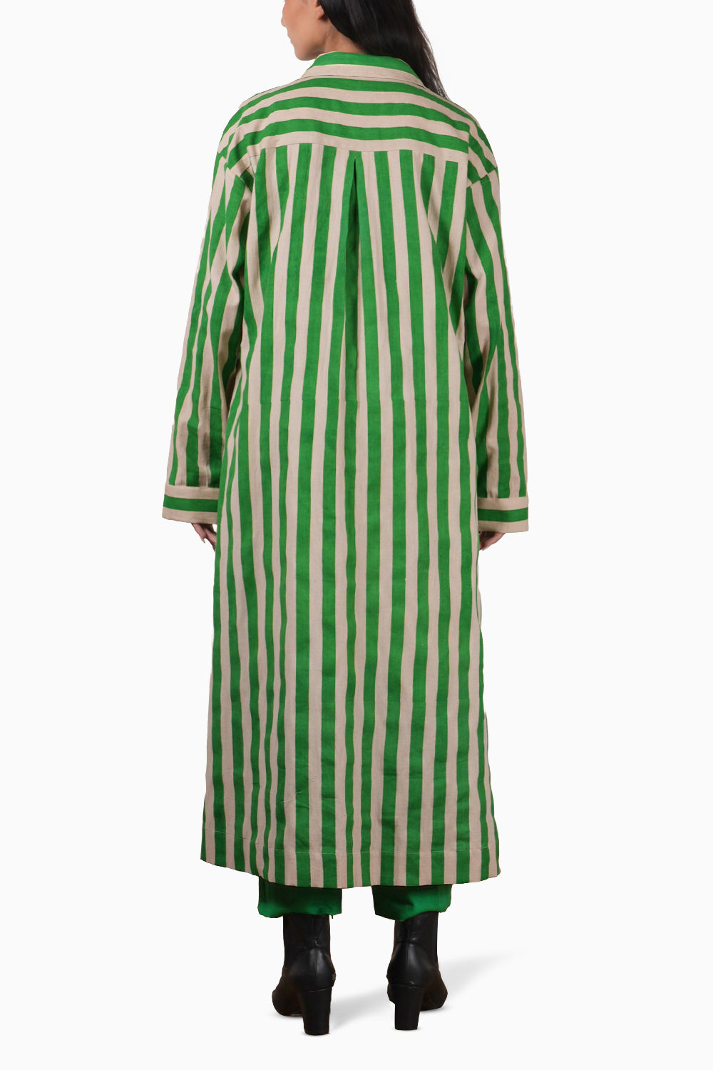 Green Striped Tunic Set