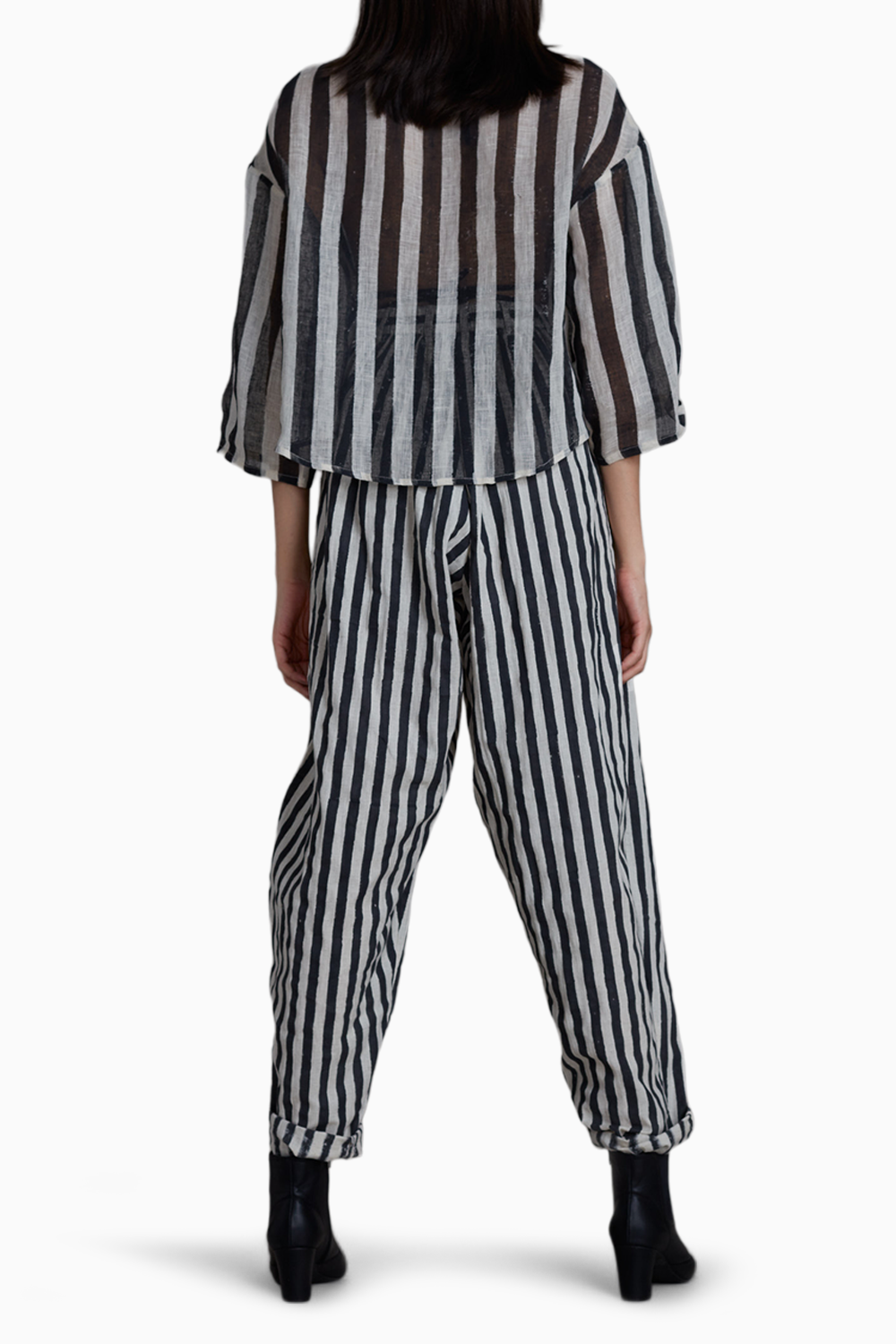 Mati Ikka Co-Ord Set-Black Stripe