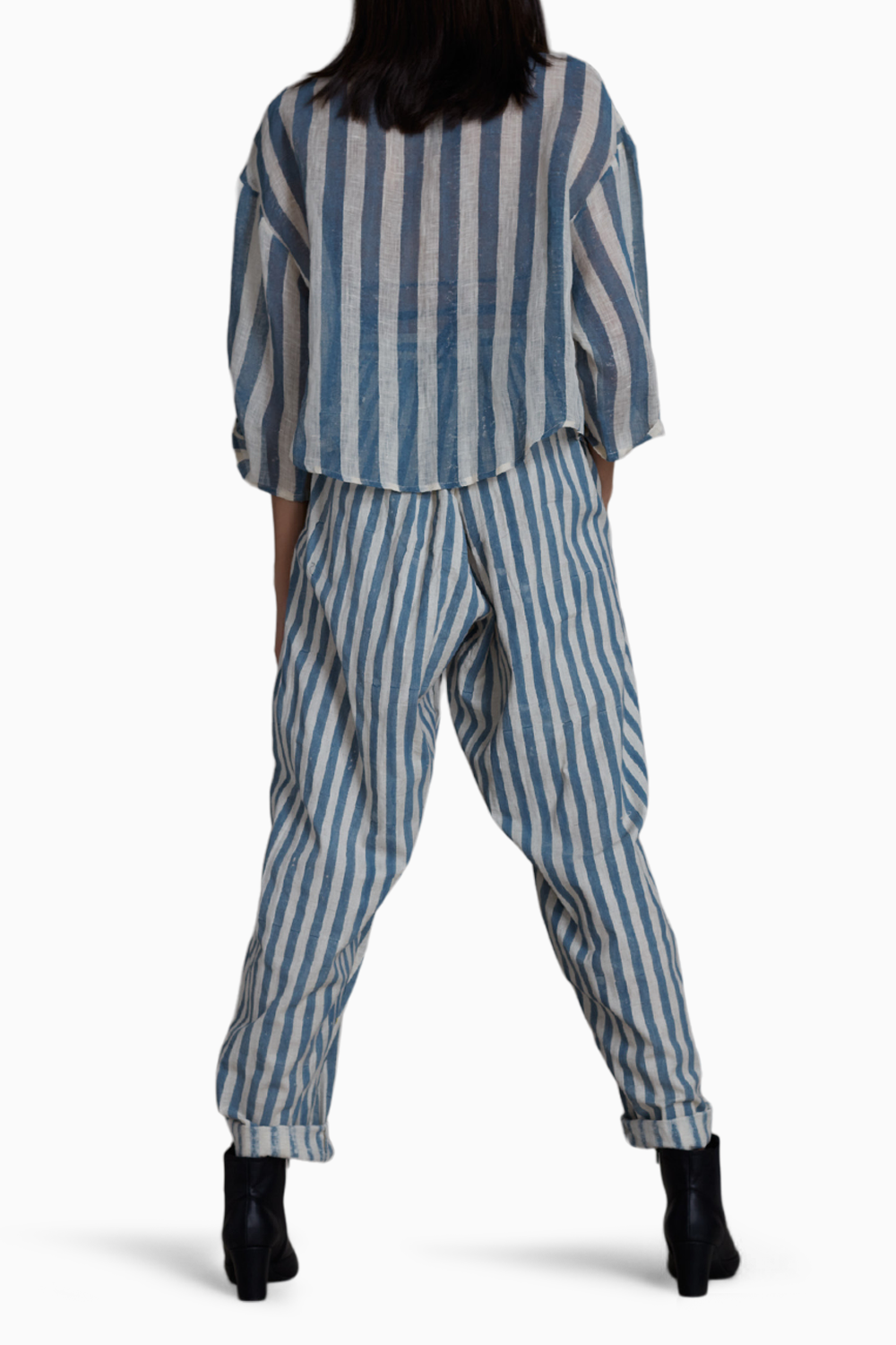 Mati Ikka Co-Ord Set-Blue Stripe