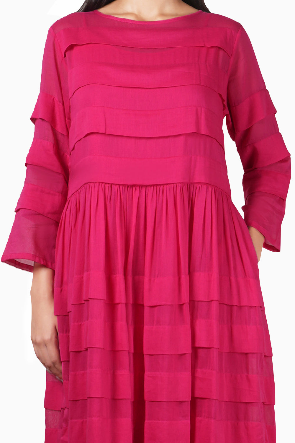 Pink Pleated Dress