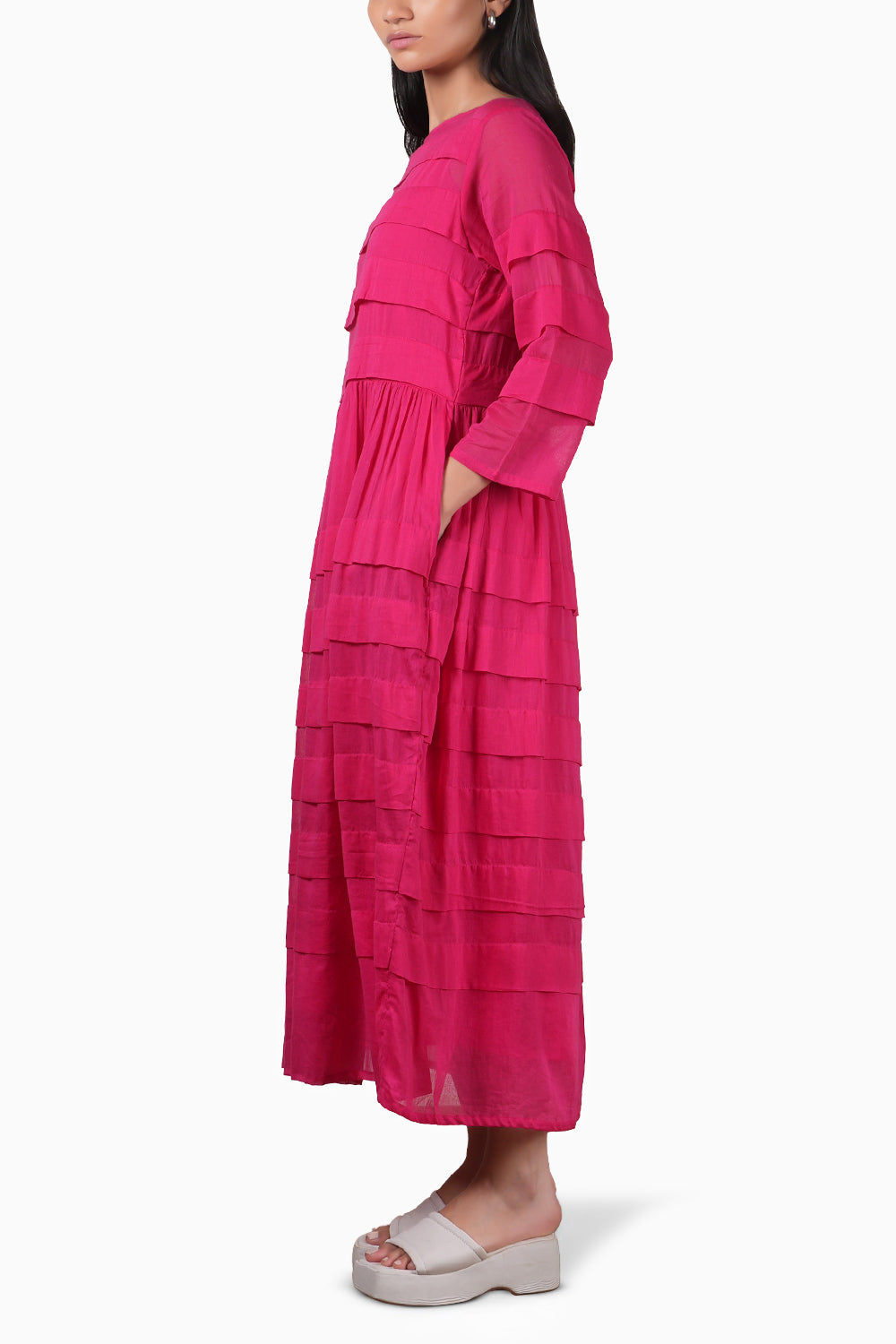 Pink Pleated Dress