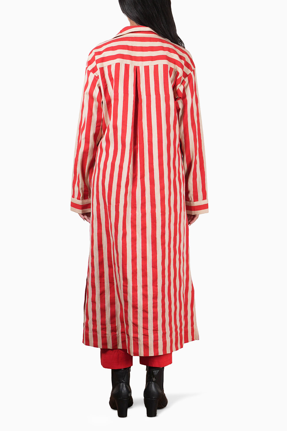 Red Striped Tunic Set