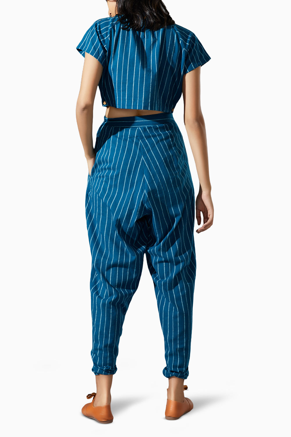 Ribbed Stoka Blue Striped Co-ord Set