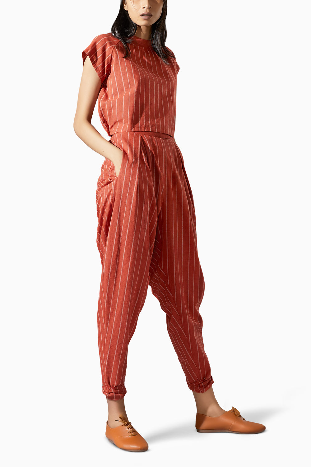 Ribbed Stoka Rust Striped Co-ord Set