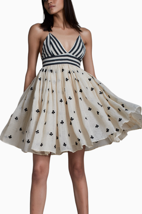 Mati Rummy Dress-Oatmeal Clubs