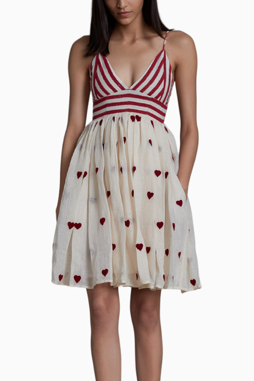 Mati Rummy Dress-Oatmeal Hearts