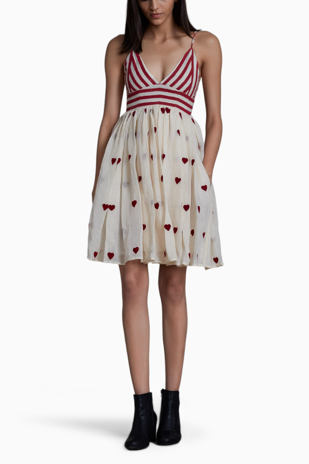 Mati Rummy Dress-Oatmeal Hearts