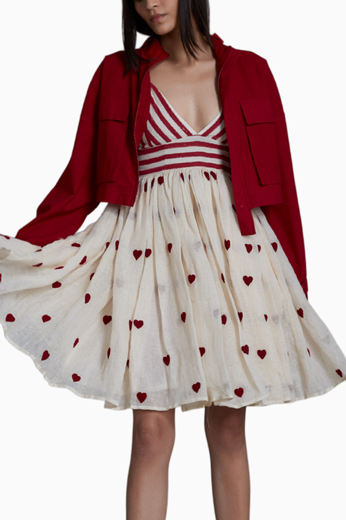 Mati Rummy Set-Hearts Red Stripe