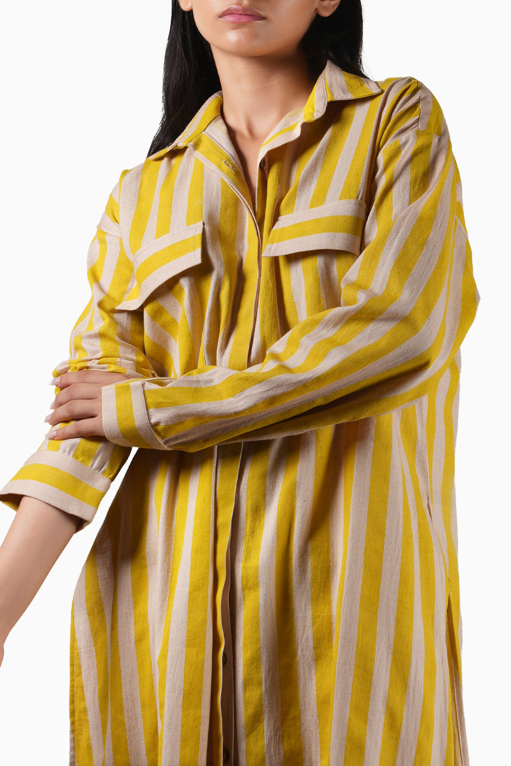 Yellow Striped Tunic Set