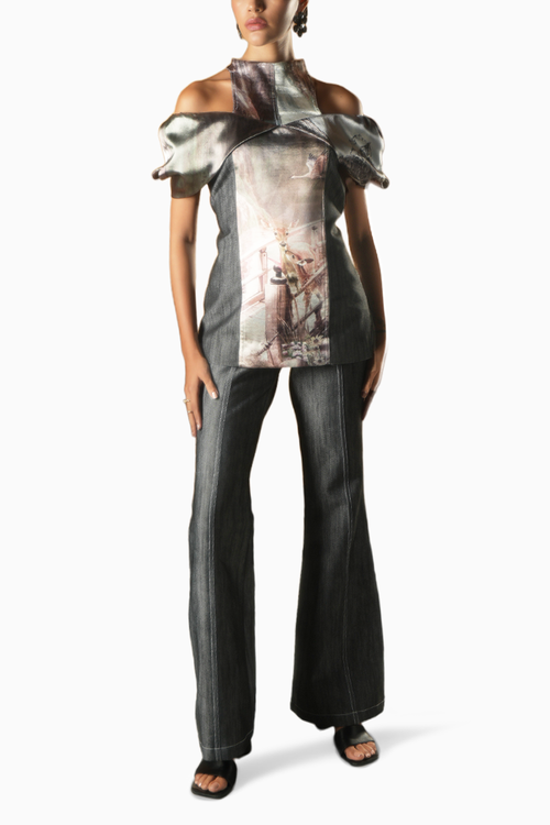 Greyish black Melaine Denim Set