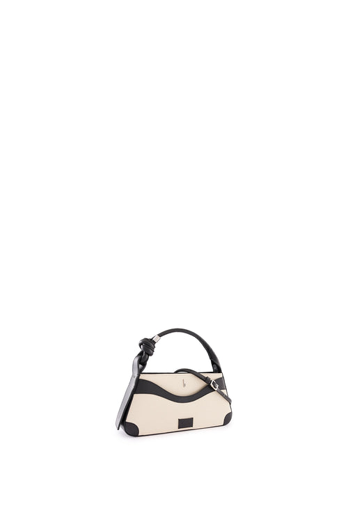 Melina Canvas Sand Black Crossbody Bag